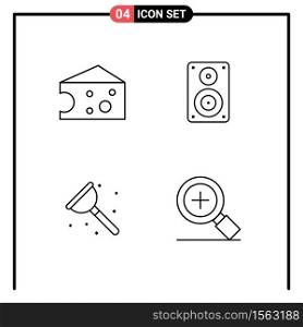 4 Creative Icons Modern Signs and Symbols of breakfast, plumber, audio, monitor, service Editable Vector Design Elements