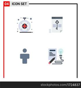 4 Creative Icons Modern Signs and Symbols of browser, male, file, key, profile Editable Vector Design Elements