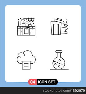 4 Creative Icons Modern Signs and Symbols of cabinet, print, environment, trash, experiment Editable Vector Design Elements