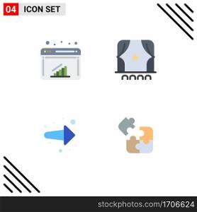 4 Creative Icons Modern Signs and Symbols of chart, back, web, crowd, right Editable Vector Design Elements
