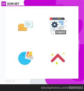 4 Creative Icons Modern Signs and Symbols of chat, chart, popup, keyboard, diagram Editable Vector Design Elements