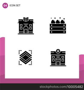 4 Creative Icons Modern Signs and Symbols of city, layer, agriculture, farming, city Editable Vector Design Elements