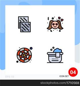 4 Creative Icons Modern Signs and Symbols of cloth, catalog, future, romance, color palette Editable Vector Design Elements