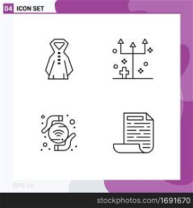 4 Creative Icons Modern Signs and Symbols of clothing, wifi, eve, horror, file Editable Vector Design Elements