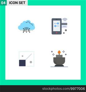 4 Creative Icons Modern Signs and Symbols of cloud, wifi, hosting, credit, resize Editable Vector Design Elements