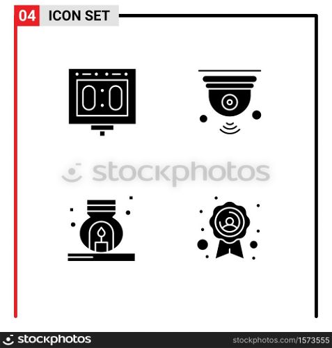 4 Creative Icons Modern Signs and Symbols of competition, wifi, sports, internet, relax Editable Vector Design Elements