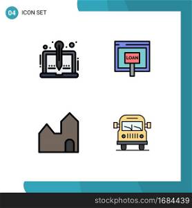 4 Creative Icons Modern Signs and Symbols of content, online, storytelling, internet, factory chimney Editable Vector Design Elements