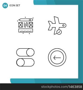 4 Creative Icons Modern Signs and Symbols of creative, layout, check, transport, radio Editable Vector Design Elements