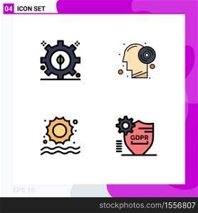 4 Creative Icons Modern Signs and Symbols of development, swimming, disc, productivity, locked Editable Vector Design Elements