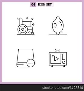 4 Creative Icons Modern Signs and Symbols of disease, drive, health, lemon, hardware Editable Vector Design Elements