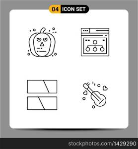 4 Creative Icons Modern Signs and Symbols of face, editing, scary, web, image Editable Vector Design Elements