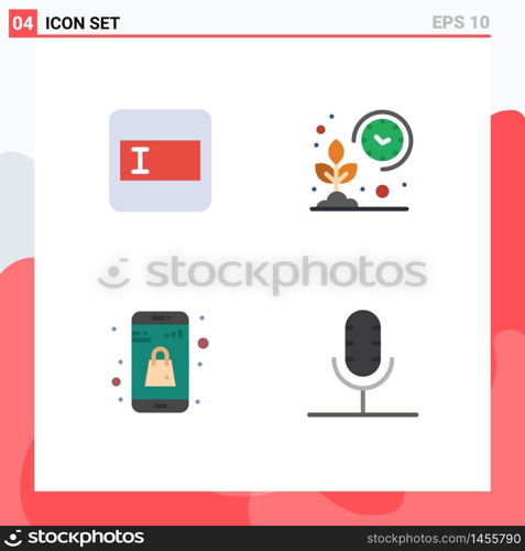 4 Creative Icons Modern Signs and Symbols of form, plain, farm, grow, online app Editable Vector Design Elements