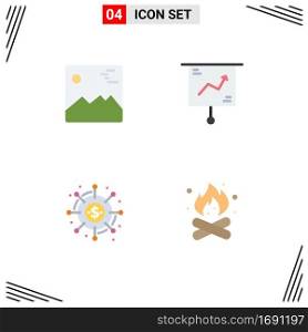 4 Creative Icons Modern Signs and Symbols of gallery, campaign, canada, finance, crowdsourcing Editable Vector Design Elements