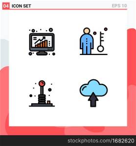 4 Creative Icons Modern Signs and Symbols of grow, person, poll, human, fun Editable Vector Design Elements