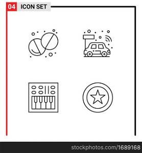 4 Creative Icons Modern Signs and Symbols of health, open volume, car, smart, volume Editable Vector Design Elements