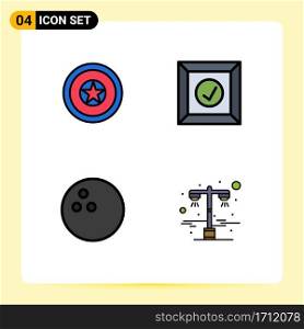 4 Creative Icons Modern Signs and Symbols of holiday, l&, medal, product, street Editable Vector Design Elements