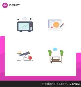 4 Creative Icons Modern Signs and Symbols of internet, game, oven, design, finance Editable Vector Design Elements