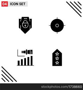 4 Creative Icons Modern Signs and Symbols of internet, long, web security, goal, term Editable Vector Design Elements