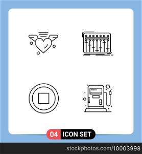 4 Creative Icons Modern Signs and Symbols of loving, basic, wedding, mixer, user Editable Vector Design Elements