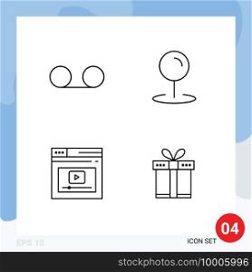4 Creative Icons Modern Signs and Symbols of mail, website, location, internet, gift Editable Vector Design Elements
