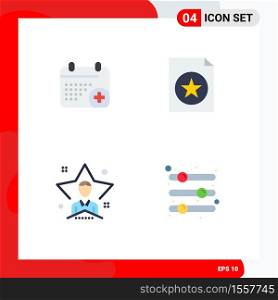 4 Creative Icons Modern Signs and Symbols of medical, user, day, file, man Editable Vector Design Elements