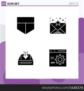 4 Creative Icons Modern Signs and Symbols of protect, empty, favourite, box, browser Editable Vector Design Elements