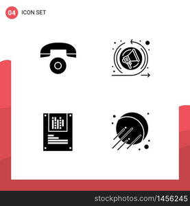 4 Creative Icons Modern Signs and Symbols of telephone, decryption, marketing, analysis, space Editable Vector Design Elements