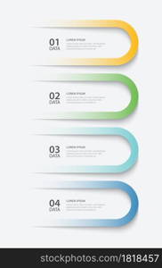 4 data infographics tab paper index template. Vector illustration abstract background. Can be used for workflow layout, business step, banner, web design.