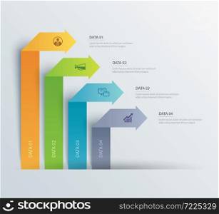 4 data Infographics tab paper index template. Vector illustration abstract background. Can be used for workflow layout, business step, banner, web design.