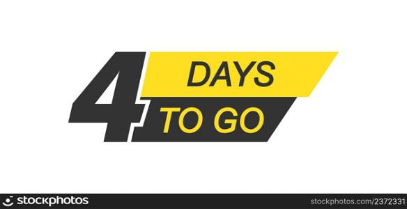 4 days to go. banner for websites and applications about the start of sales.