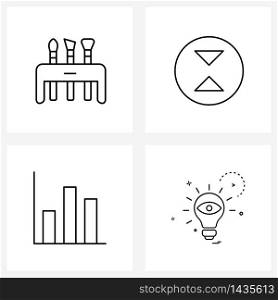 4 Editable Vector Line Icons and Modern Symbols of art, analytics, paint, arrows, business Vector Illustration
