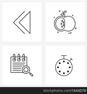 4 Editable Vector Line Icons and Modern Symbols of chevron, date, left, education, search Vector Illustration