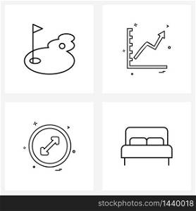 4 Editable Vector Line Icons and Modern Symbols of flag, user interface, hole, chart, arrow Vector Illustration