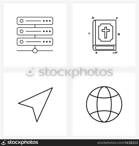 4 Editable Vector Line Icons and Modern Symbols of host; arrow; web; religious; right Vector Illustration