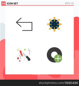4 Flat Icon concept for Websites Mobile and Apps arrow, halloween, reply, achieve, add Editable Vector Design Elements