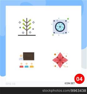 4 Flat Icon concept for Websites Mobile and Apps celebration, teamwork, firework, device, human Editable Vector Design Elements