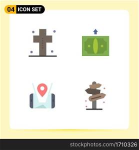 4 Flat Icon concept for Websites Mobile and Apps costume, map, halloween, business, location Editable Vector Design Elements