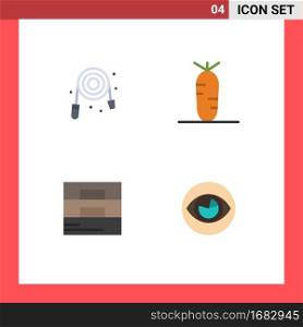 4 Flat Icon concept for Websites Mobile and Apps hose, man, plumbing, vegetables, vision Editable Vector Design Elements