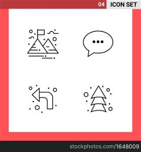 4 Icon Pack Line Style Outline Symbols on White Background. Simple Signs for general designing.. Creative Black Icon vector background