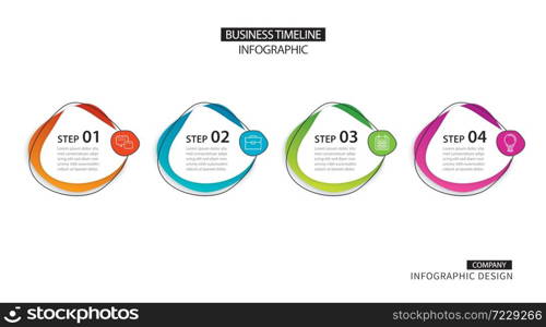 4 infographic with abstract option template. Presentation step business modern background.