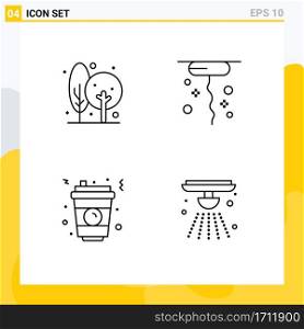 4 Line concept for Websites Mobile and Apps agriculture, glass, farming, thanks, food Editable Vector Design Elements