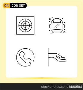 4 Line concept for Websites Mobile and Apps bathroom, alms, astronaut, answer, share Editable Vector Design Elements