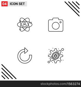 4 Line concept for Websites Mobile and Apps development, photo, person, talent, arrow Editable Vector Design Elements