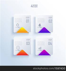 4 partition Color gradient chart origami paper color info-graphic template for diagram presentation chart and business concept with 5 element options