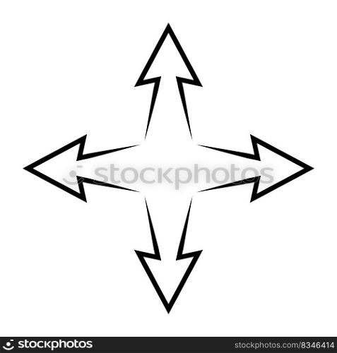 4 side arrow, four way both icon logo arrow line