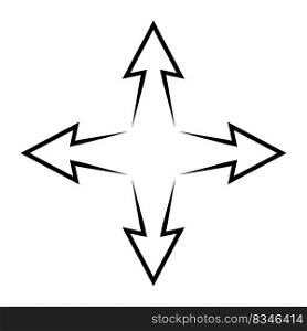 4 side arrow, four way both icon logo arrow line