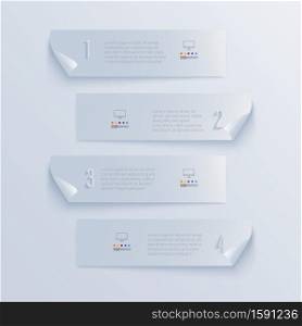 4 step Business design arrow template Timeline business planning process with options, steps. Vector illustration. use for presentation and web design organization with Gradient colors