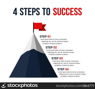 4 Steps to success infographics, leadership, motivation concept, vector eps10 illustration. 4 Steps to Success