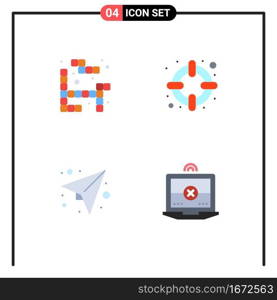 4 Thematic Vector Flat Icons and Editable Symbols of tetris, send, help, message, computing Editable Vector Design Elements