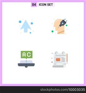 4 Universal Flat Icons Set for Web and Mobile Applications arrow, book, direction, mind, learning Editable Vector Design Elements